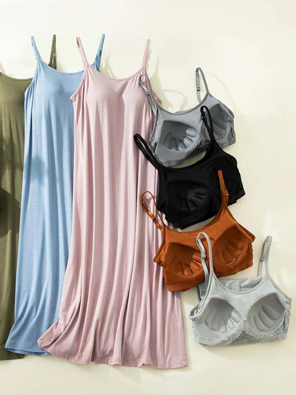 Adjustable Strap Dress Built-in Bra - Image 3
