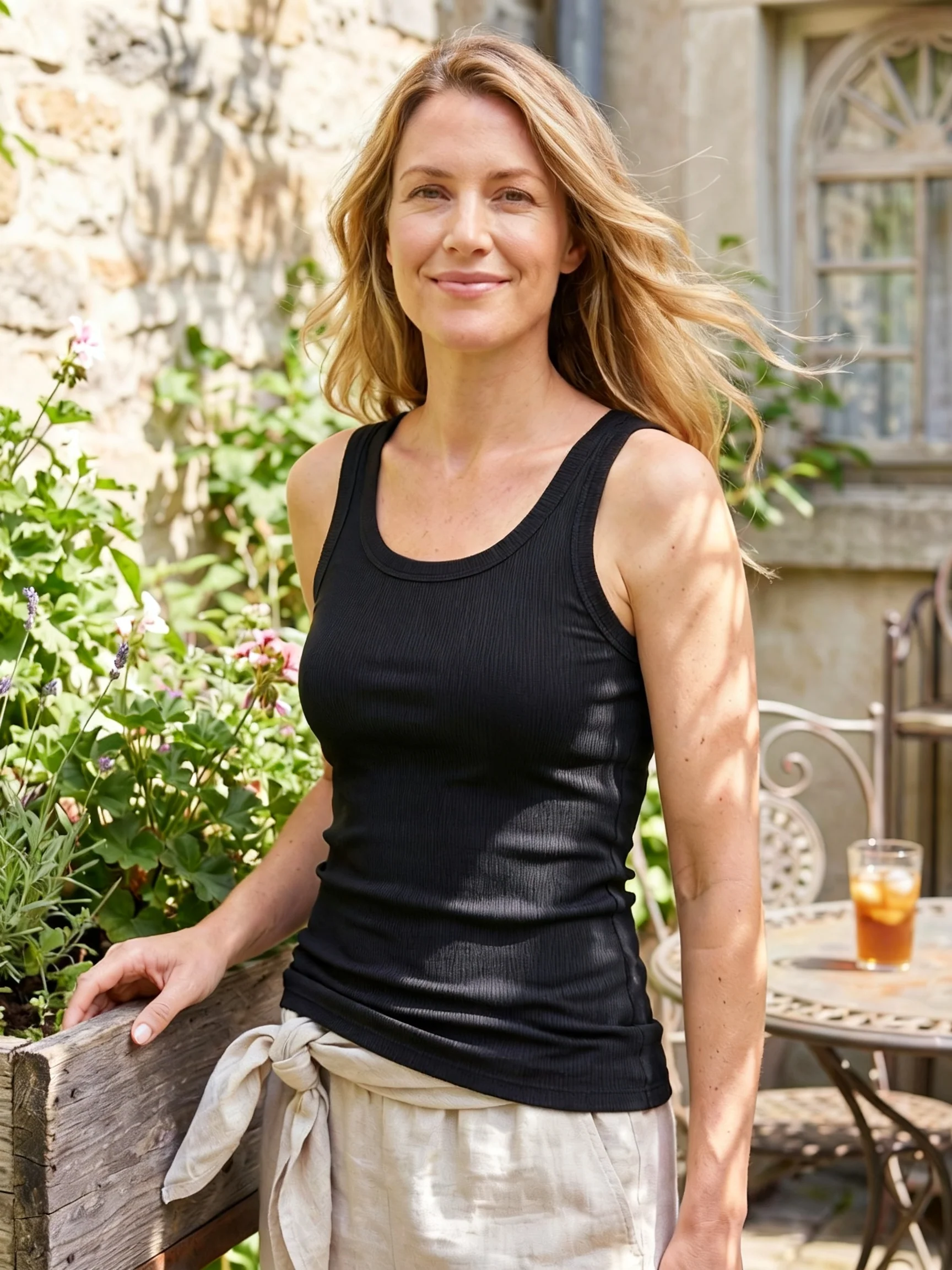 Bamboo Bra-Style Round Neckline Tank Top - Image 3