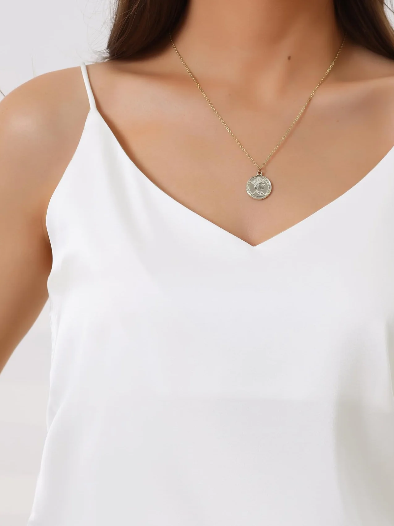 Built-In Bra Satin V Neck Cami Top - Image 19