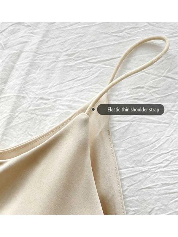 Built-In Bra Satin V Neck Cami Top - Image 8