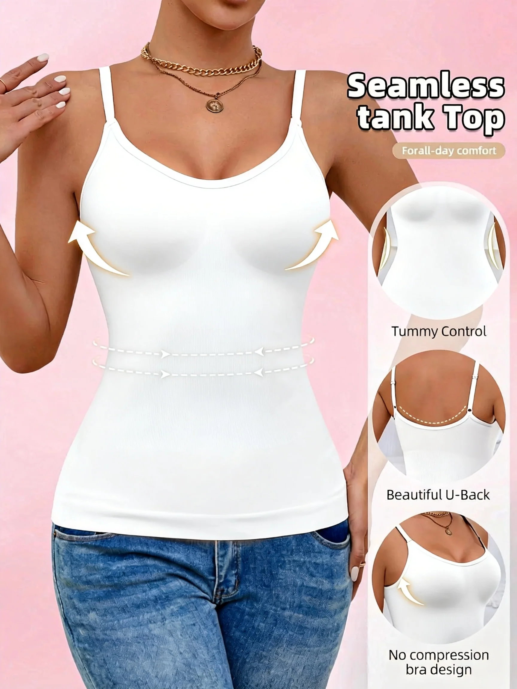 Seamless U-Back Top with Built-in Bra - Image 5