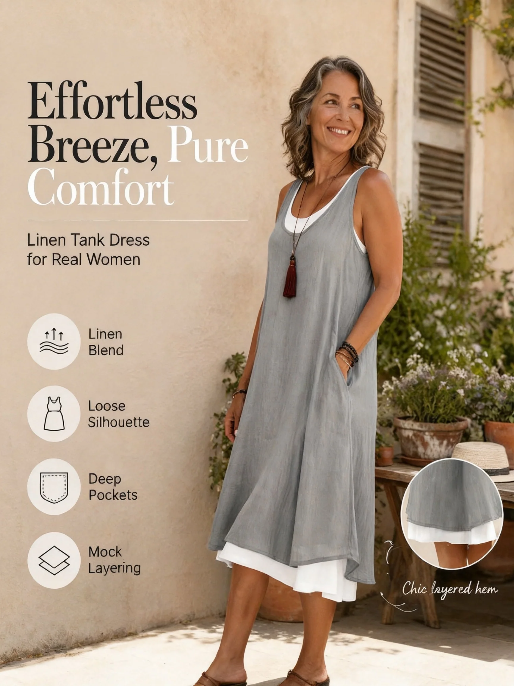 Casual Vacation Colorblock Sleeveless Summer Dress - Image 5