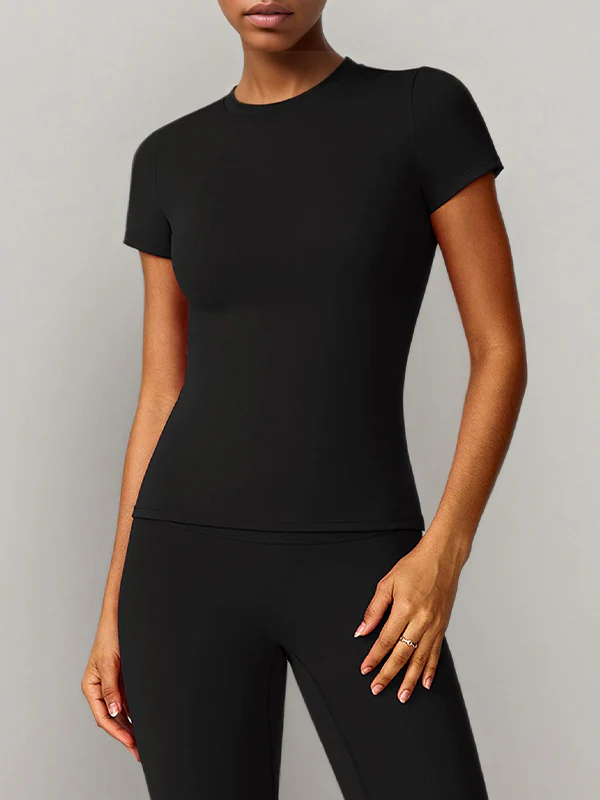 Crewneck Tight Short Sleeve T-Shirt - Image 4