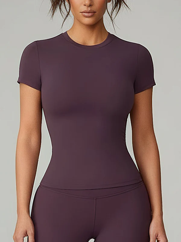 Crewneck Tight Short Sleeve T-Shirt - Image 6