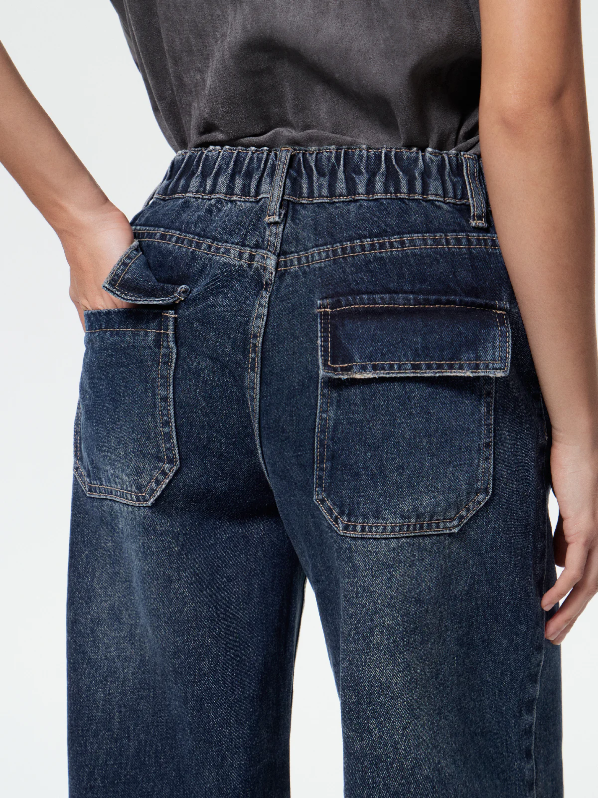Dark Wash Vintage Baggy Jeans - Image 8