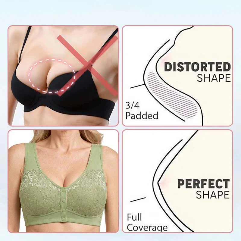 Front Closure Breathable Cotton Lifting Bra - Image 3