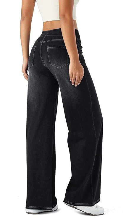 High Waisted Stretchy Denim Pants - Image 11