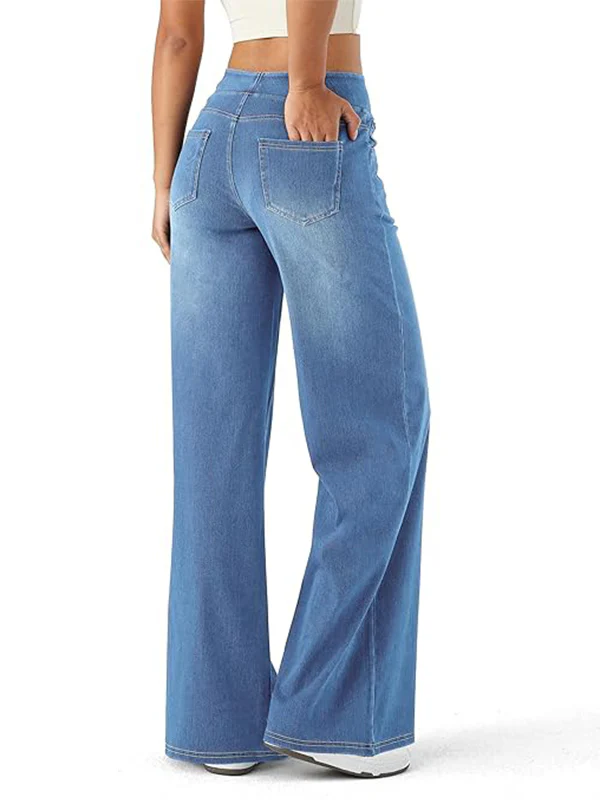 High Waisted Stretchy Denim Pants - Image 13