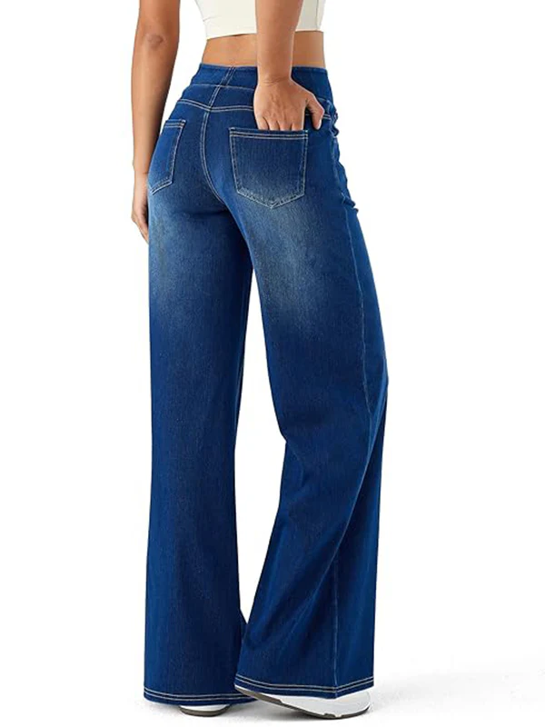 High Waisted Stretchy Denim Pants - Image 15