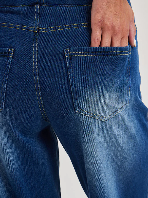 High Waisted Stretchy Denim Pants - Image 17