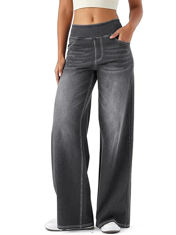 High Waisted Stretchy Denim Pants - Image 19