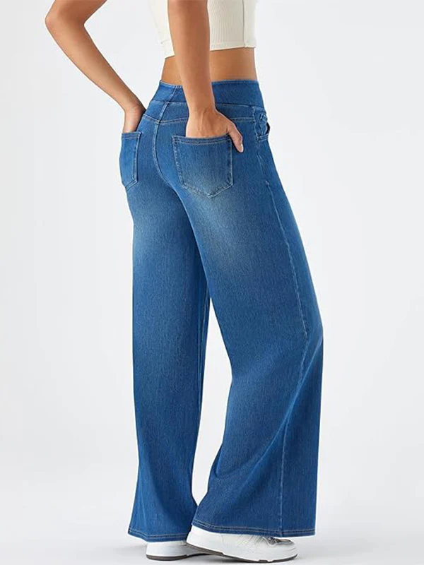 High Waisted Stretchy Denim Pants - Image 4