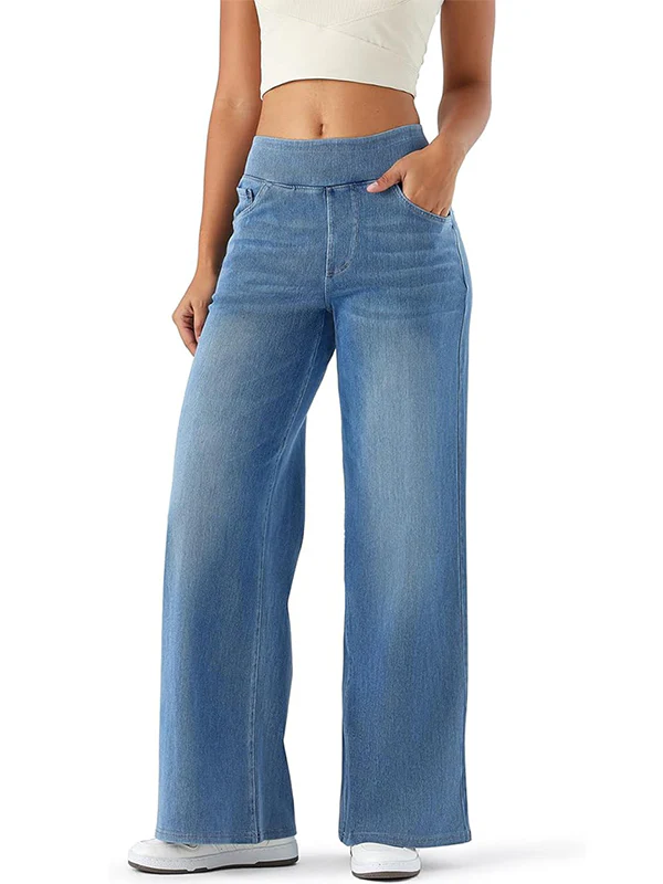 High Waisted Stretchy Denim Pants - Image 5