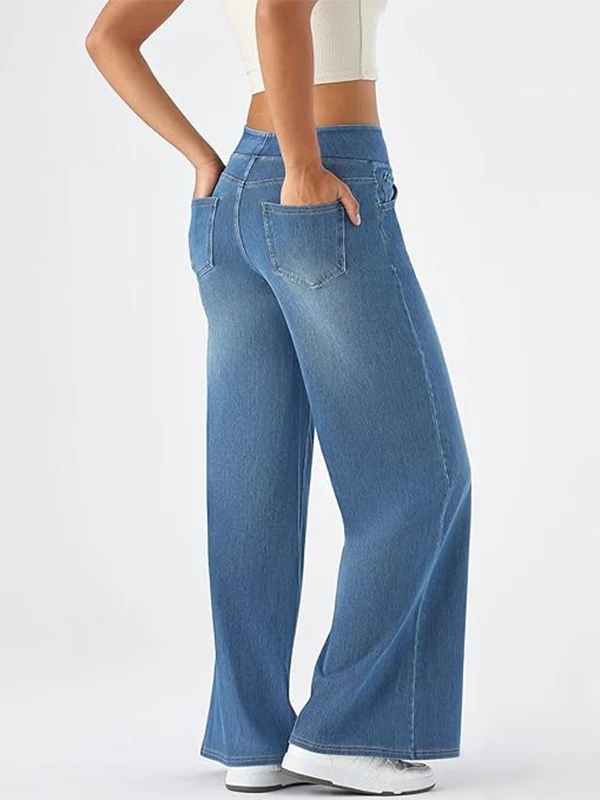 High Waisted Stretchy Denim Pants - Image 6
