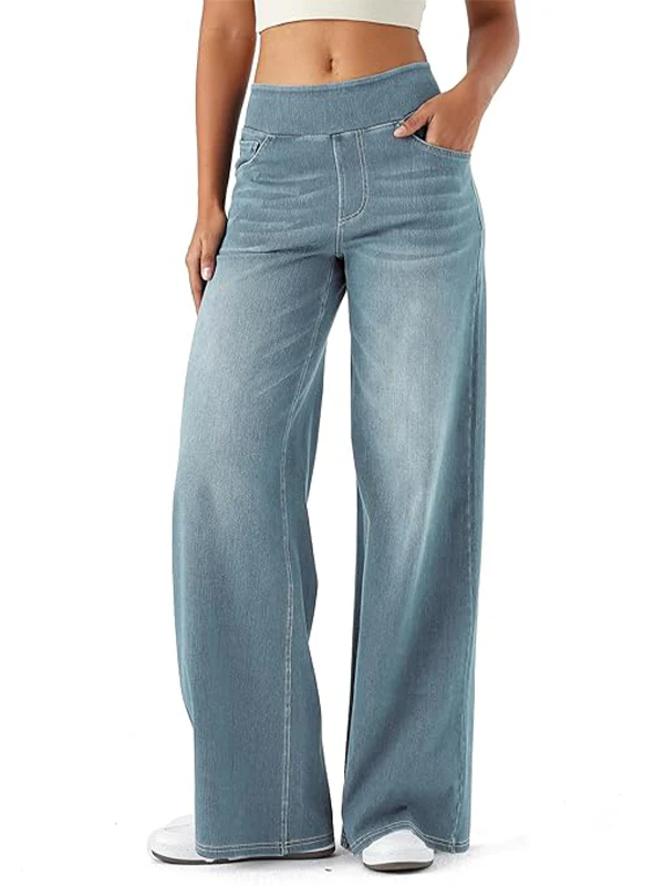 High Waisted Stretchy Denim Pants - Image 7