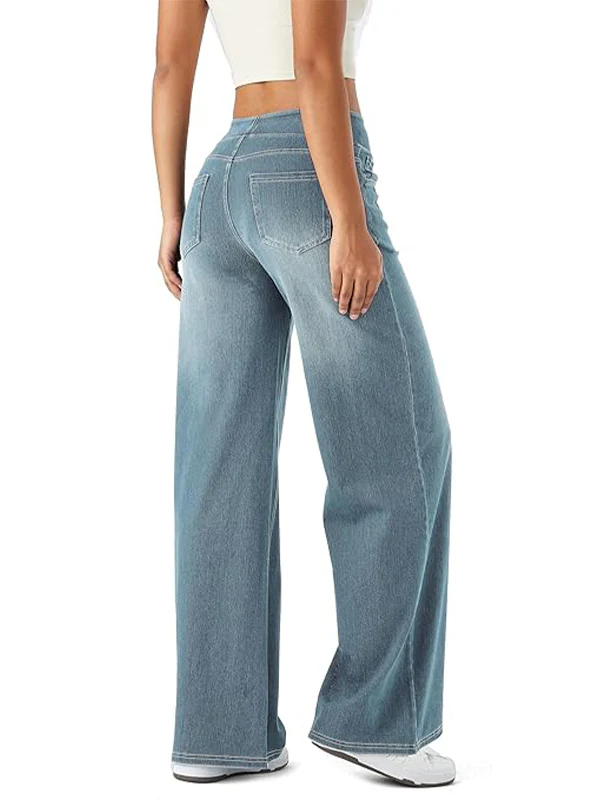 High Waisted Stretchy Denim Pants - Image 8