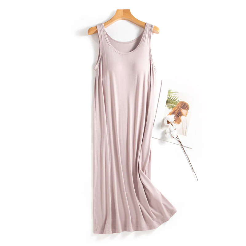 Modal Sleeveless Dress with Built-in Bra - Image 10