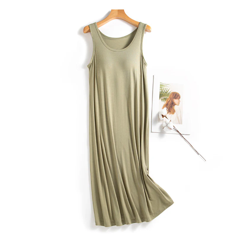 Modal Sleeveless Dress with Built-in Bra - Image 7