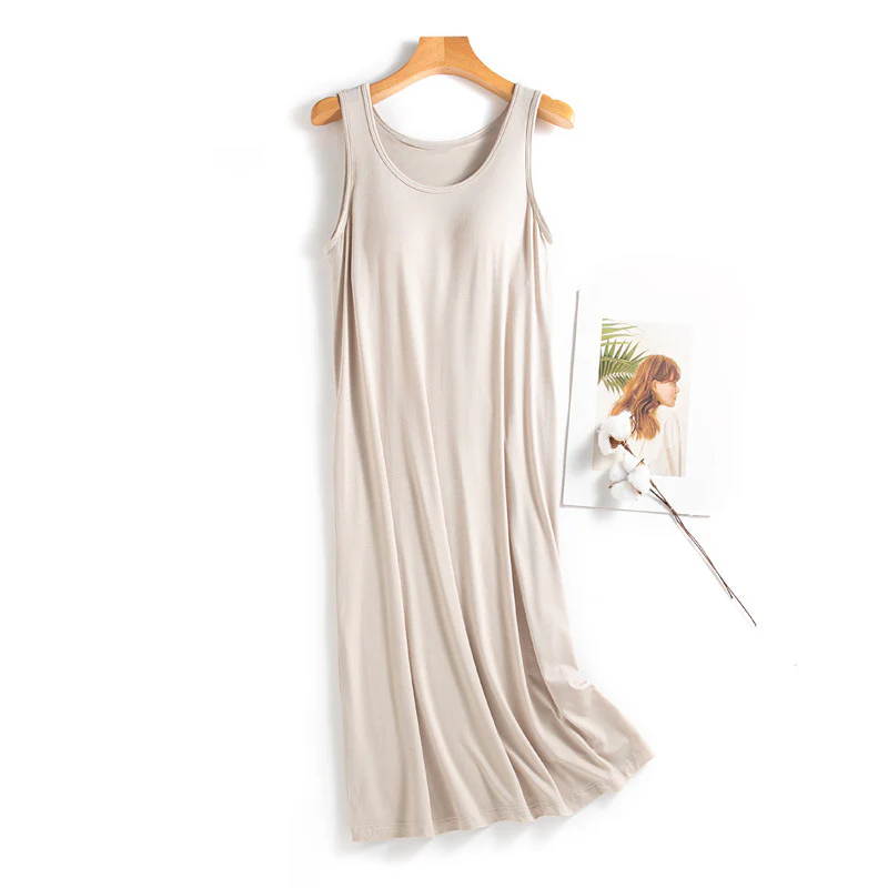 Modal Sleeveless Dress with Built-in Bra - Image 8