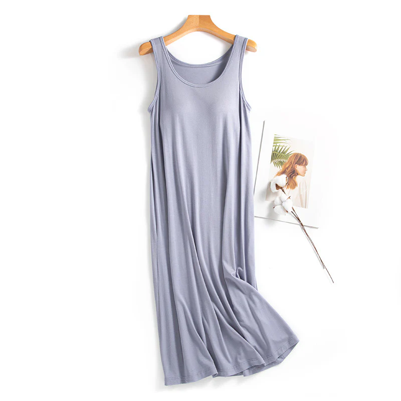 Modal Sleeveless Dress with Built-in Bra - Image 9