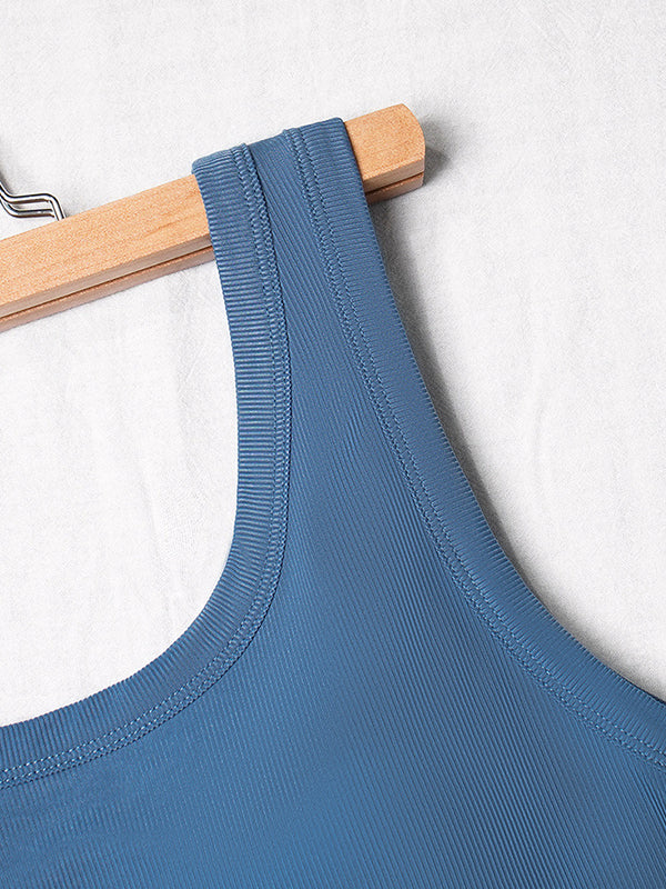 Padded Wide Shoulder Straps Tank Top - Image 7