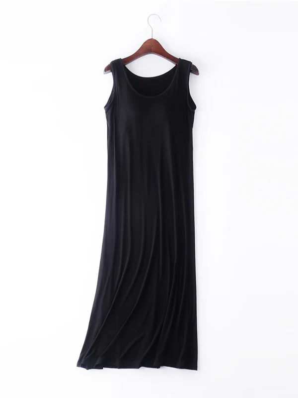 Plus Size Long Modal Dress Built-in Bra - Image 6