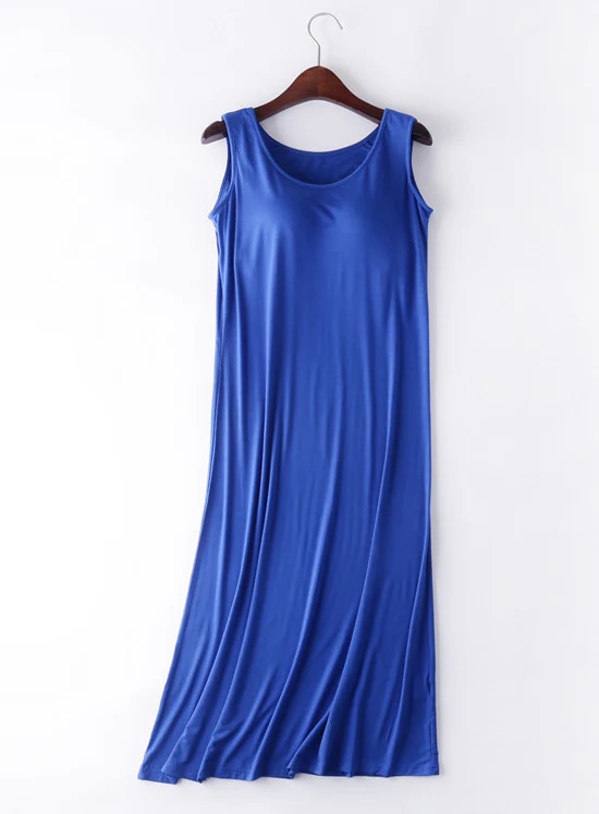Plus Size Long Modal Dress Built-in Bra - Image 7
