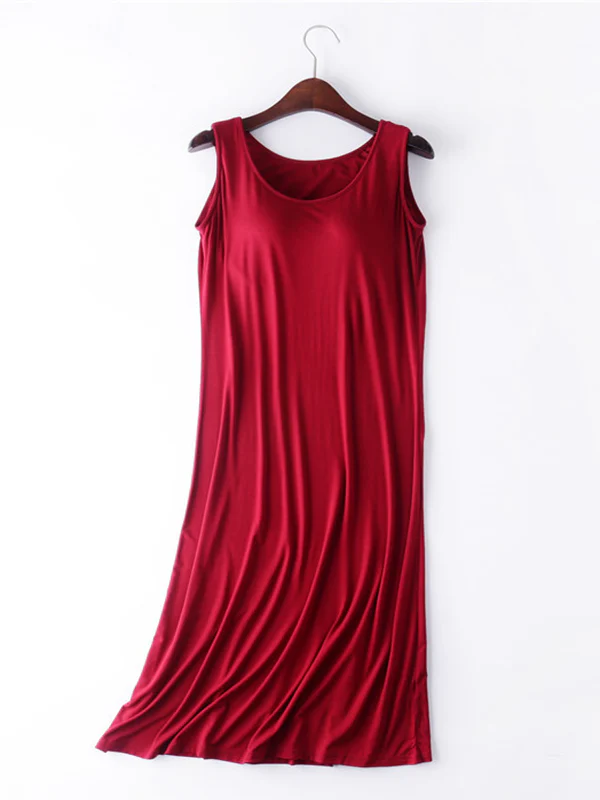 Plus Size Long Modal Dress Built-in Bra - Image 8