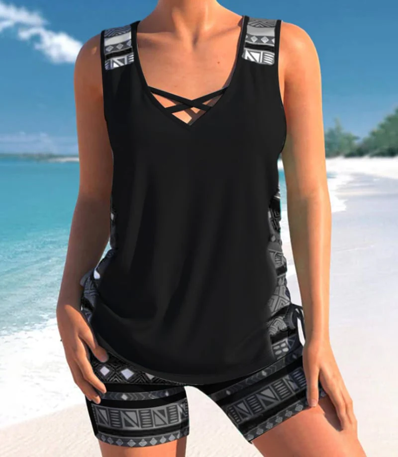 Tankini Swimsuit Set with Adjustable Sides - Image 15