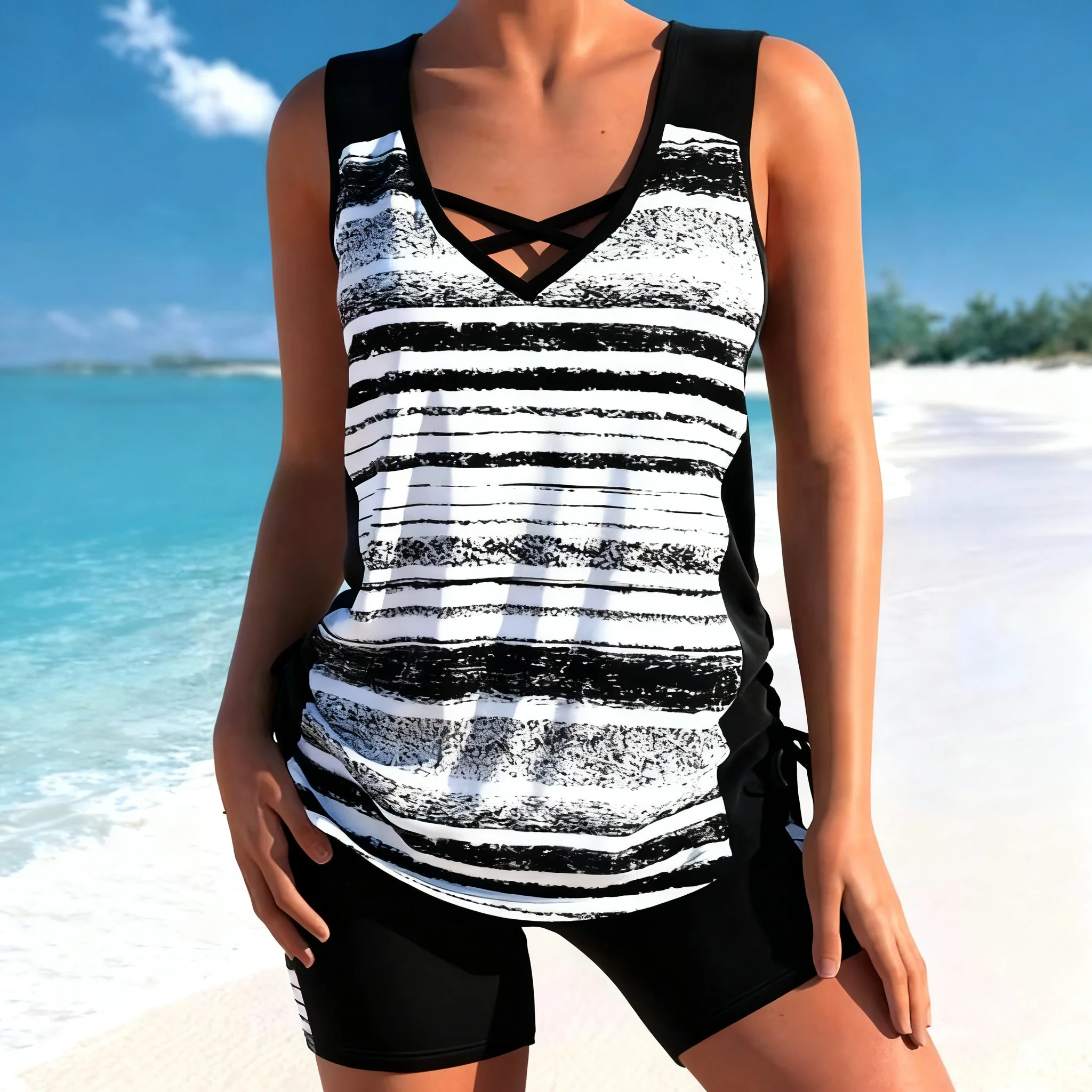 Tankini Swimsuit Set with Adjustable Sides - Image 19
