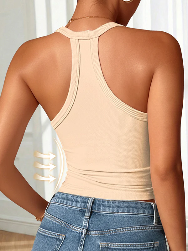 V-Neck Built-In Padding Tank Top - Image 4