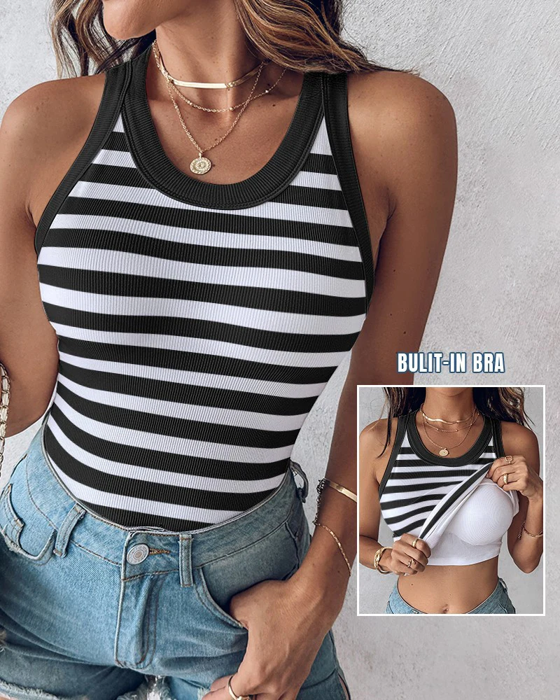 Women Built-in Bra Tank Tops - Image 3