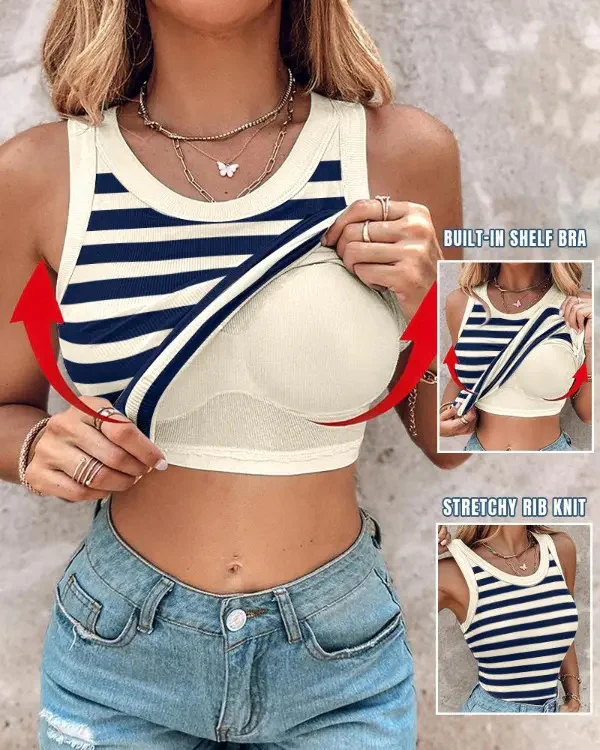 Women Built-in Bra Tank Tops - Image 4