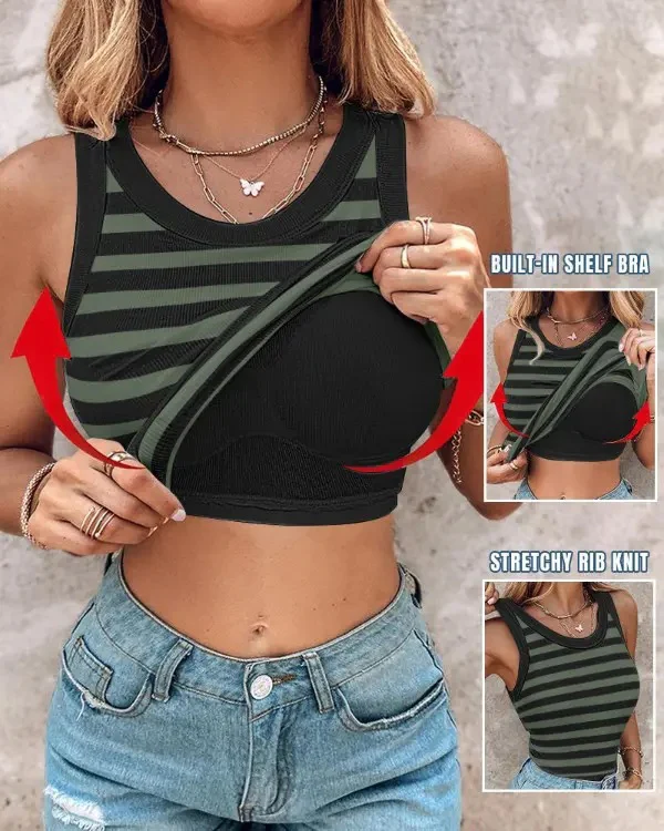 Women Built-in Bra Tank Tops - Image 7