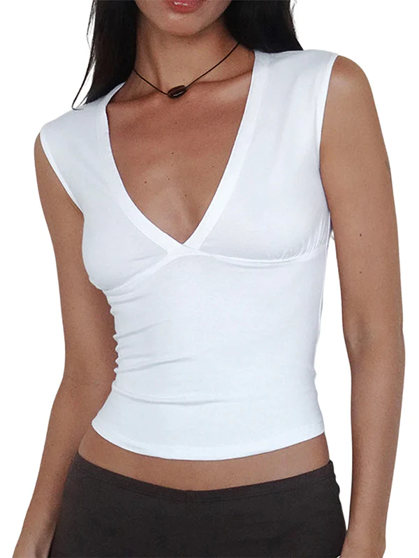 Women Deep V Neck Tops - Image 9