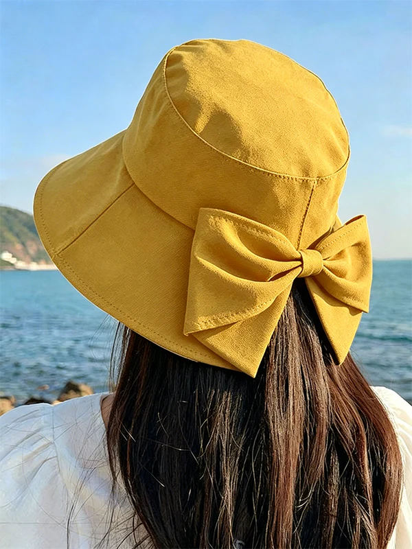 Women's Bow-Tie Wide-Brimmed Sun Hat - Image 15