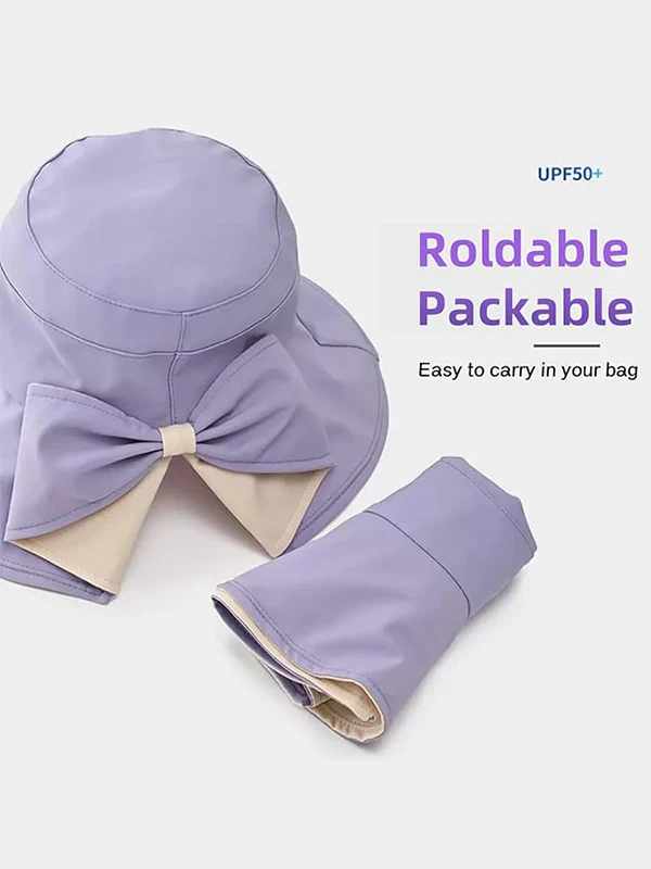 Women's Bow-Tie Wide-Brimmed Sun Hat - Image 8