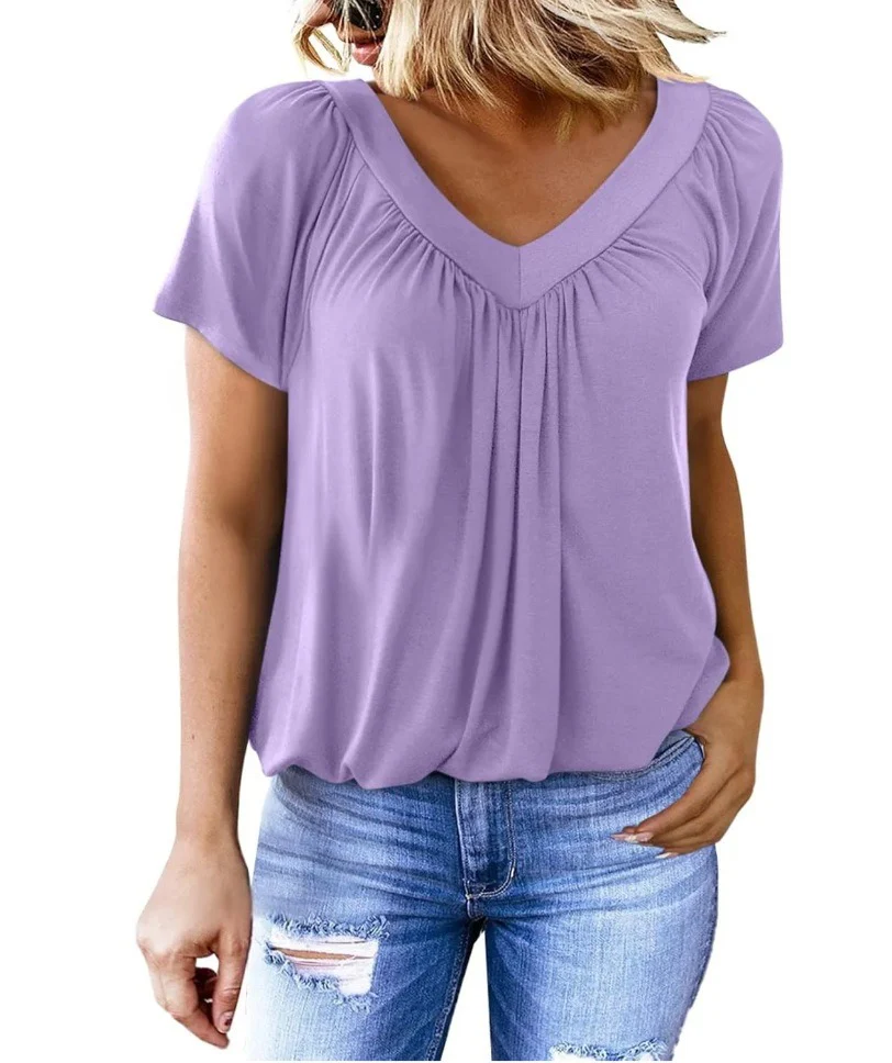 Women's Casual Summer  V Neck Tops - Image 4