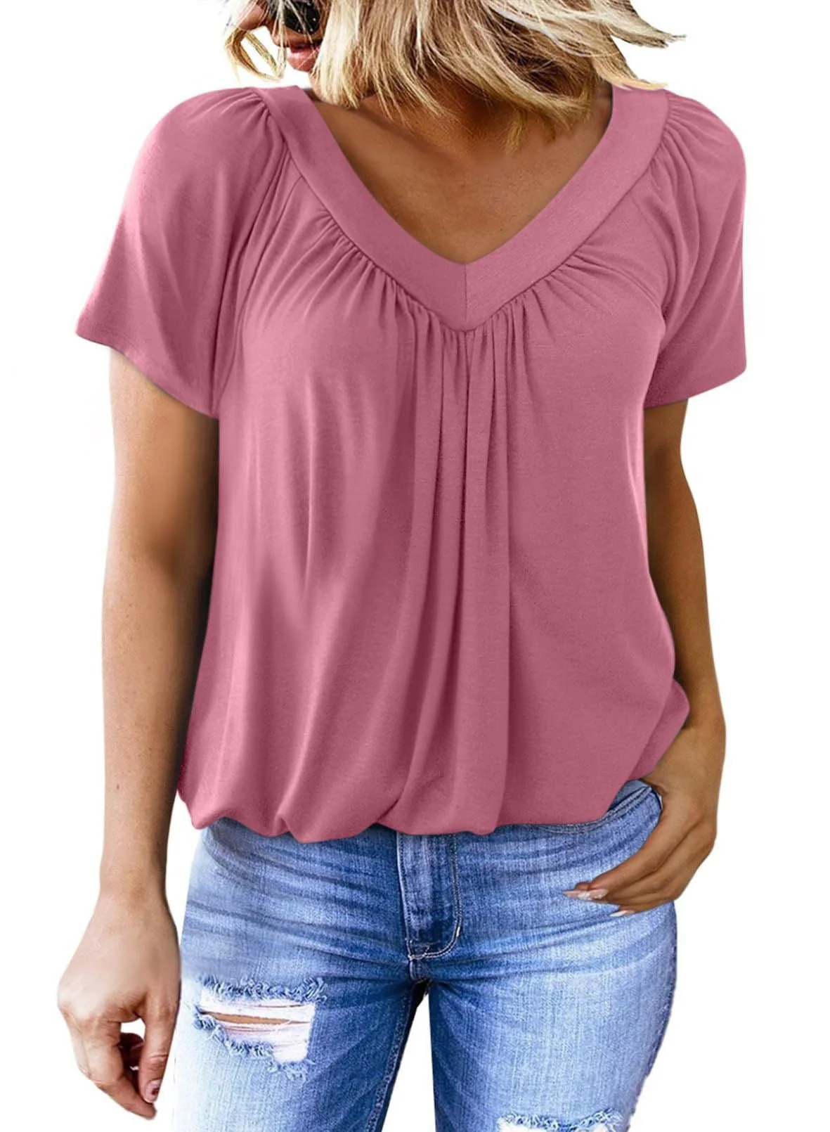 Women's Casual Summer  V Neck Tops - Image 5