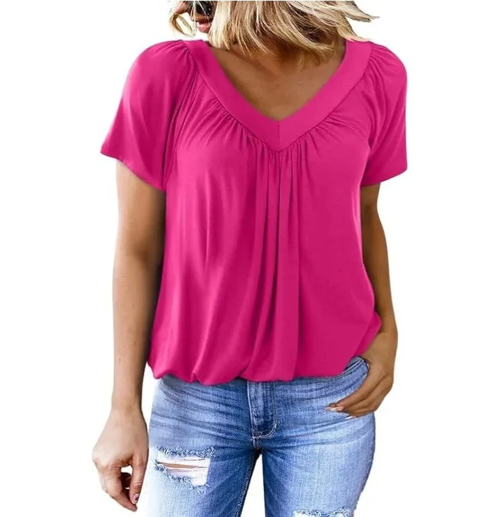 Women's Casual Summer  V Neck Tops - Image 7