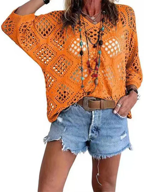 Women's Crochet Top with V-Neck - Image 16
