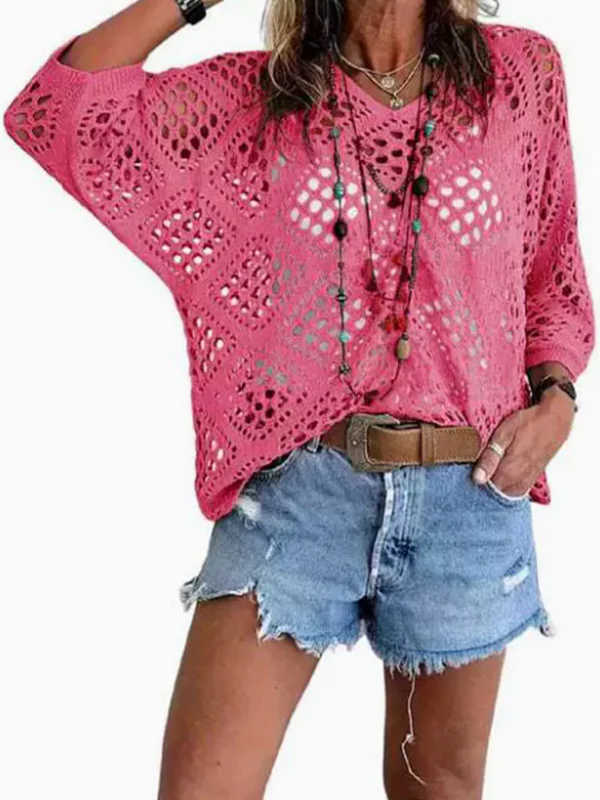 Women's Crochet Top with V-Neck - Image 17