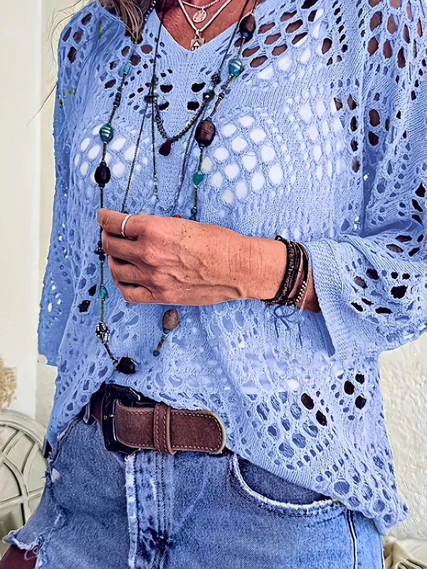 Women's Crochet Top with V-Neck - Image 8
