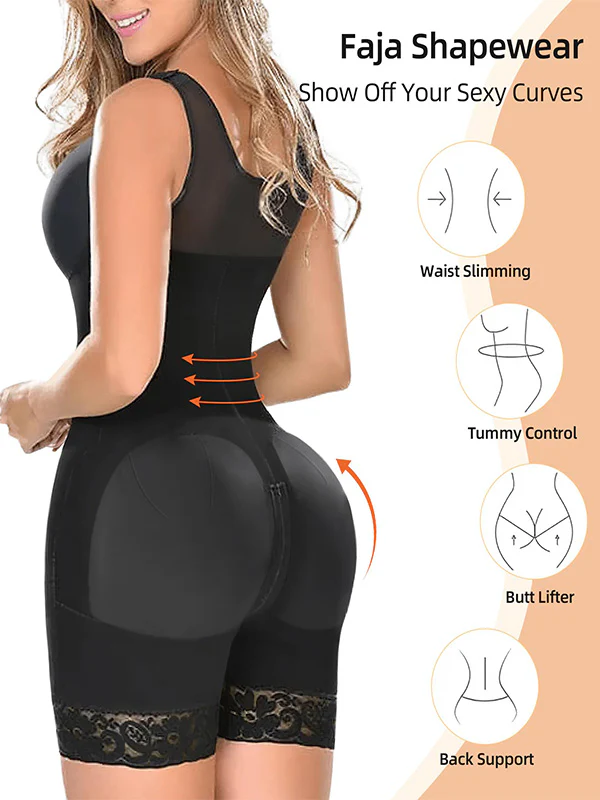 Women's built-in bra shapewear with zipper crotch - Image 6