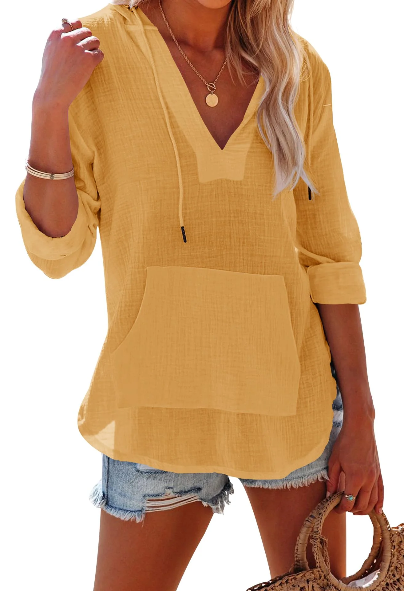 Women's V Neck Beach Cover Up - Image 12