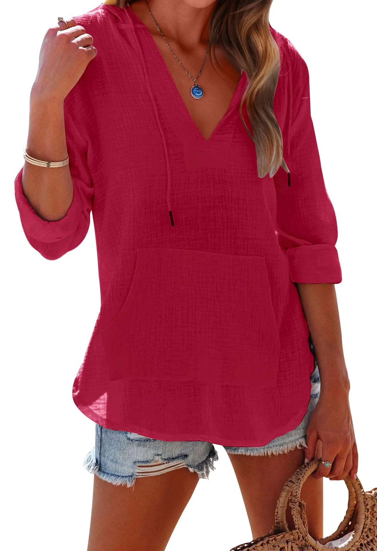 Women's V Neck Beach Cover Up - Image 16