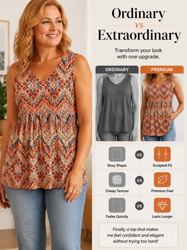 Womens V Neck Sleeveless Flowy Peplum Tops - Image 2