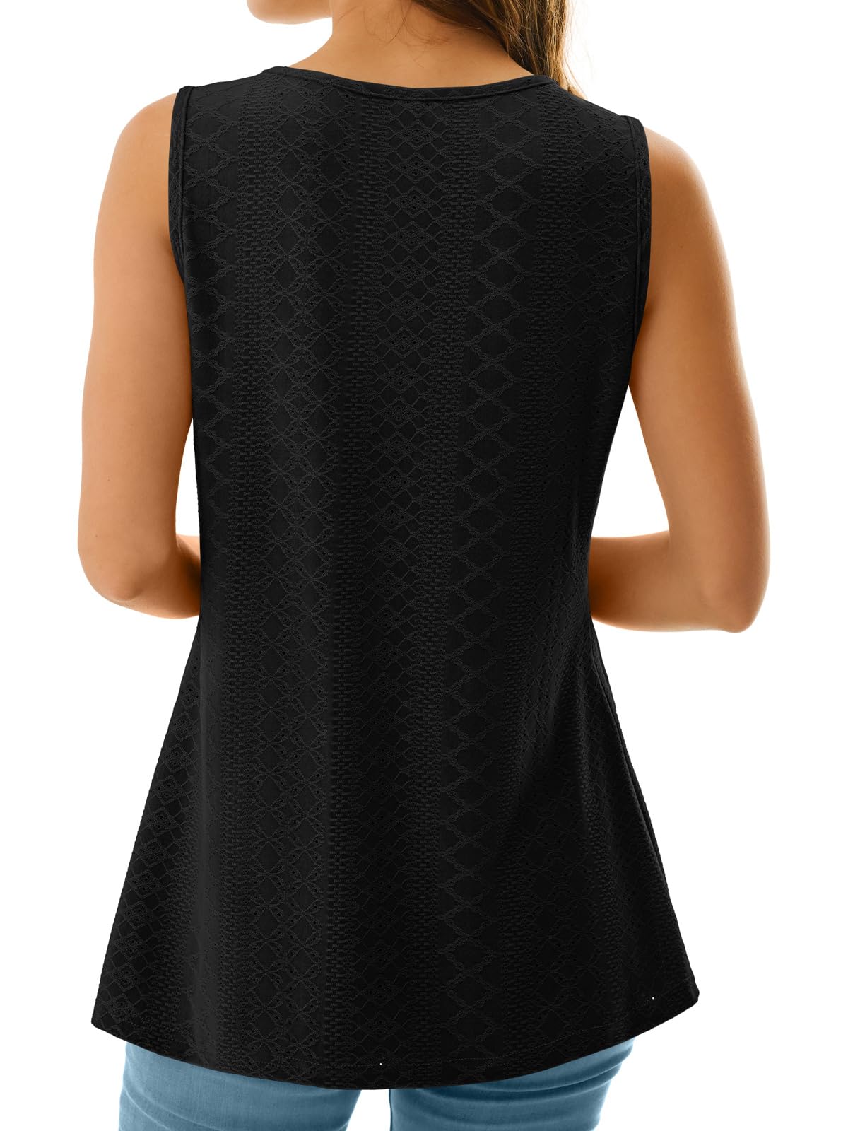 Womens V Neck Sleeveless Flowy Peplum Tops - Image 7