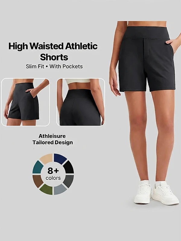 Women's Wide Leg Shorts with Pockets - Image 3